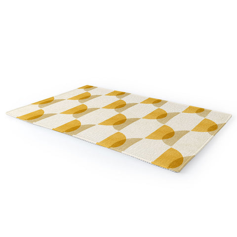 Modern Tropical Shape Study in Gold Geometric Area Rug
