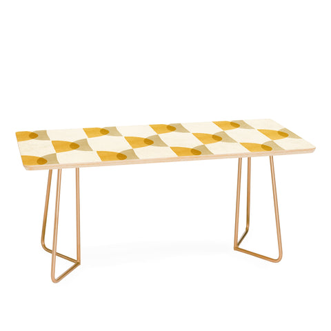 Modern Tropical Shape Study in Gold Geometric Coffee Table