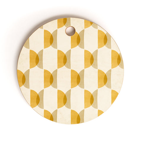 Modern Tropical Shape Study in Gold Geometric Cutting Board Round