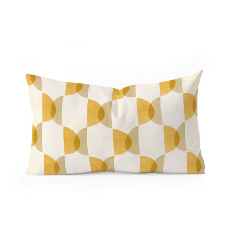 Modern Tropical Shape Study in Gold Geometric Oblong Throw Pillow