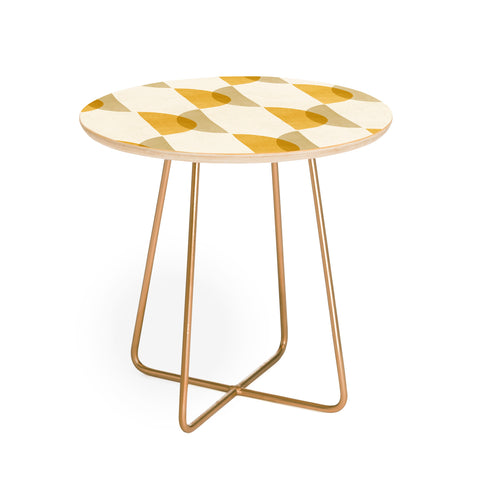 Modern Tropical Shape Study in Gold Geometric Round Side Table