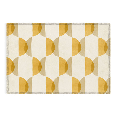 Modern Tropical Shape Study in Gold Geometric Outdoor Rug