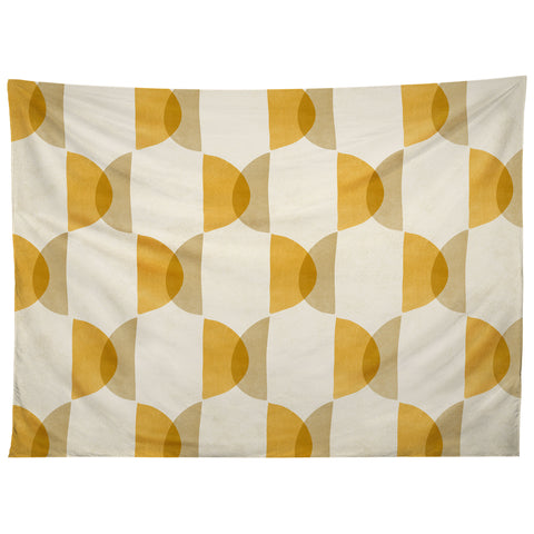 Modern Tropical Shape Study in Gold Geometric Tapestry
