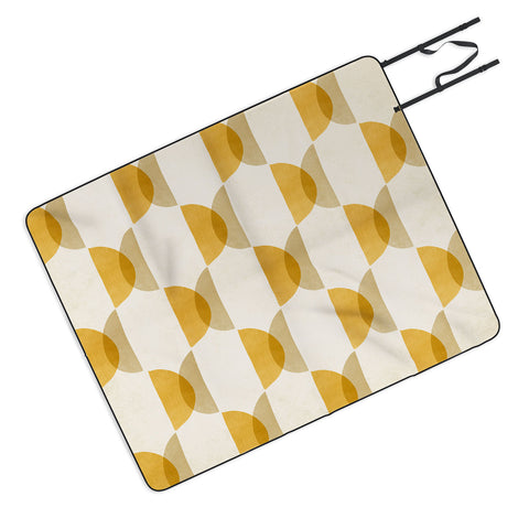 Modern Tropical Shape Study in Gold Geometric Picnic Blanket
