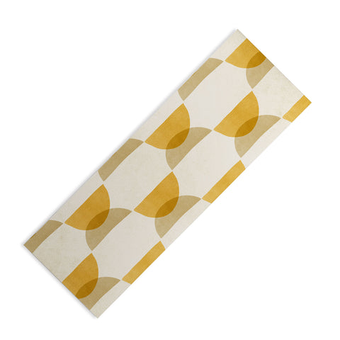 Modern Tropical Shape Study in Gold Geometric Yoga Mat