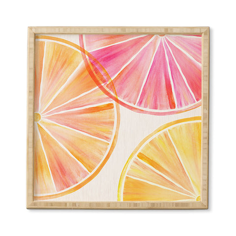 Modern Tropical Summer Citrus Party Framed Wall Art