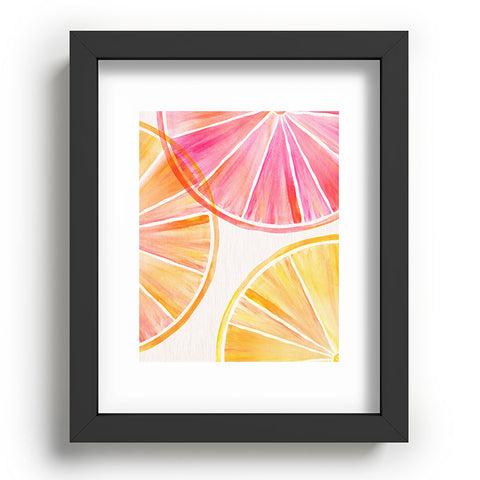 Modern Tropical Summer Citrus Party Recessed Framing Rectangle