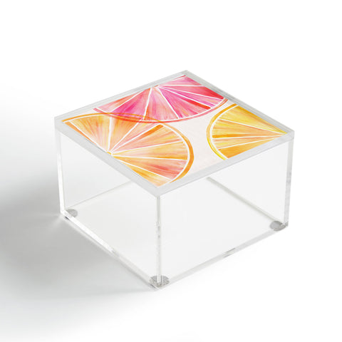 Modern Tropical Summer Citrus Party Acrylic Box