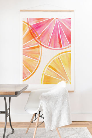 Modern Tropical Summer Citrus Party Art Print And Hanger