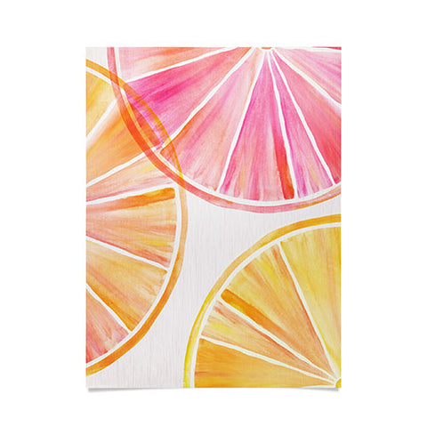 Modern Tropical Summer Citrus Party Poster