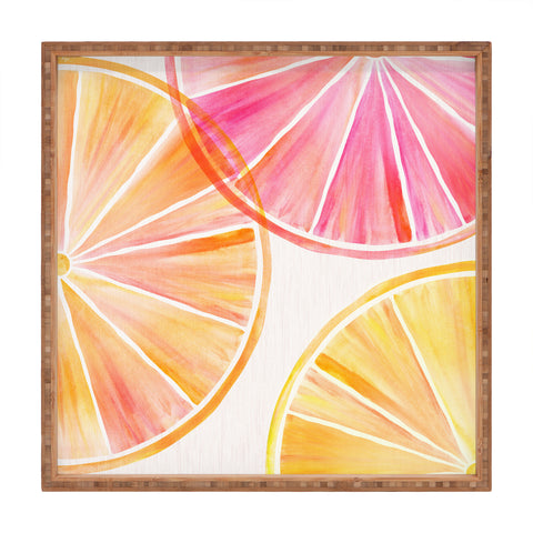Modern Tropical Summer Citrus Party Square Tray