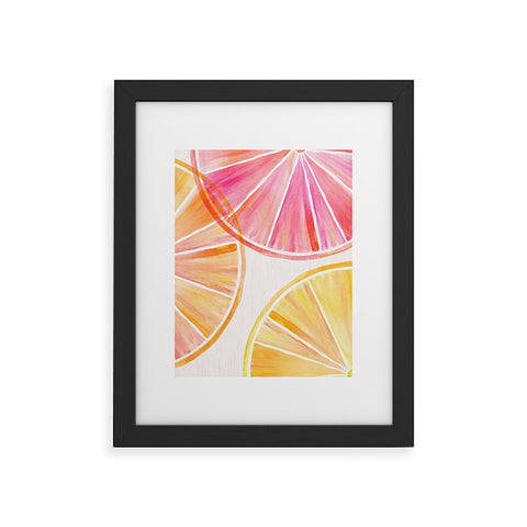 Modern Tropical Summer Citrus Party Framed Art Print