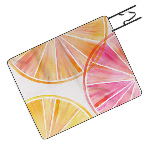 Modern Tropical Summer Citrus Party Picnic Blanket