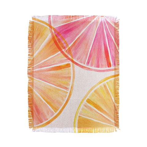 Modern Tropical Summer Citrus Party Throw Blanket