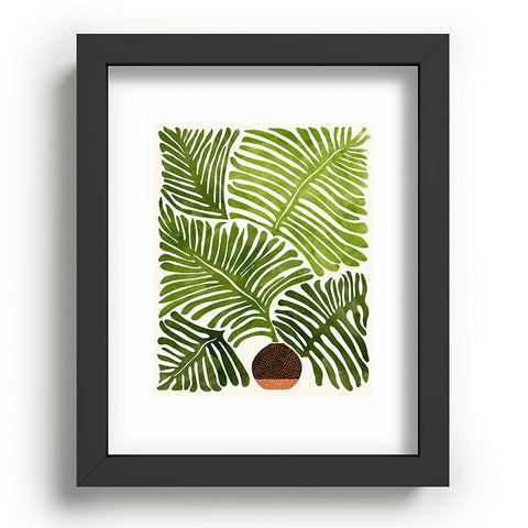 Modern Tropical Summer Fern Simple Modern Watercolor Recessed Framing Rectangle