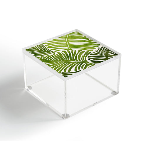 Modern Tropical Summer Fern Simple Modern Watercolor Acrylic Box