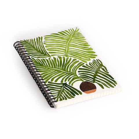 Modern Tropical Summer Fern Simple Modern Watercolor Spiral Notebook