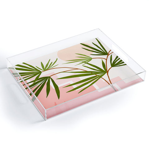 Modern Tropical Summer in Belize Acrylic Tray