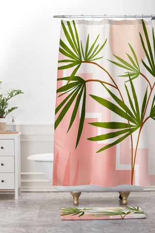 Modern Tropical Summer in Belize Shower Curtain And Mat