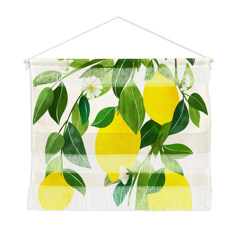 Modern Tropical Summer Lemons Tropical Fruit Wall Hanging Landscape