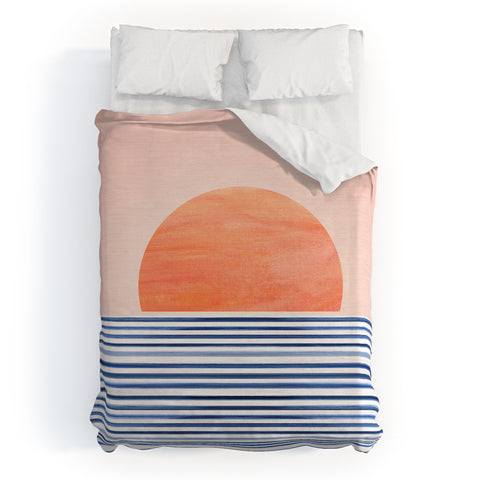 Modern Tropical Summer Sunrise Duvet Cover
