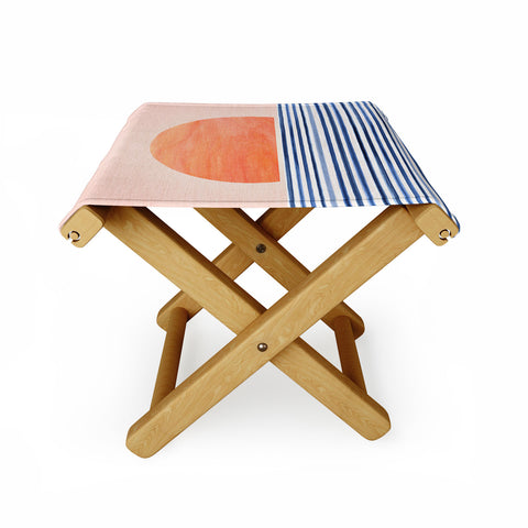 Modern Tropical Summer Sunrise Folding Stool