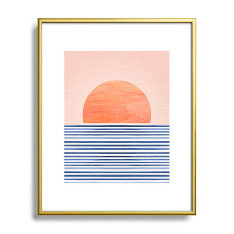 Modern Tropical Summer Sunrise Metal Framed Art Print