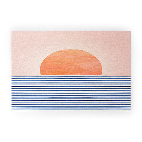 Modern Tropical Summer Sunrise Welcome Mat