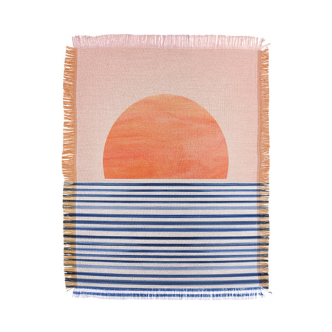 Modern Tropical Summer Sunrise Throw Blanket