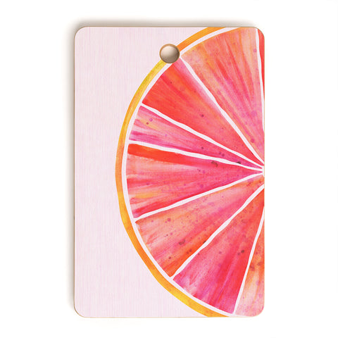 Modern Tropical Sunny Grapefruit Watercolor Cutting Board Rectangle
