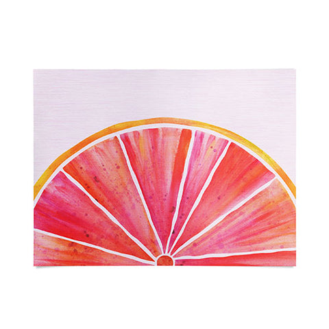 Modern Tropical Sunny Grapefruit Watercolor Poster