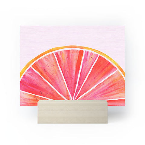 Modern Tropical Sunny Grapefruit Watercolor Mini Art Print