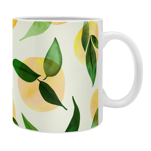 Modern Tropical Sunny Lemon Print Yellow Coffee Mug