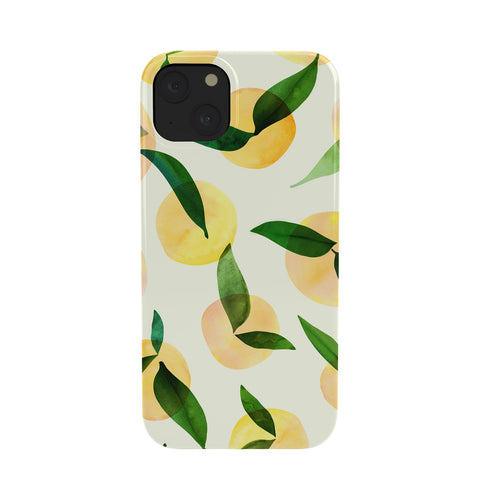 Modern Tropical Sunny Lemon Print Yellow Phone Case