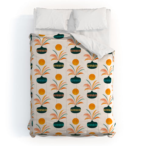 Modern Tropical Sunny Tropics Pattern Comforter