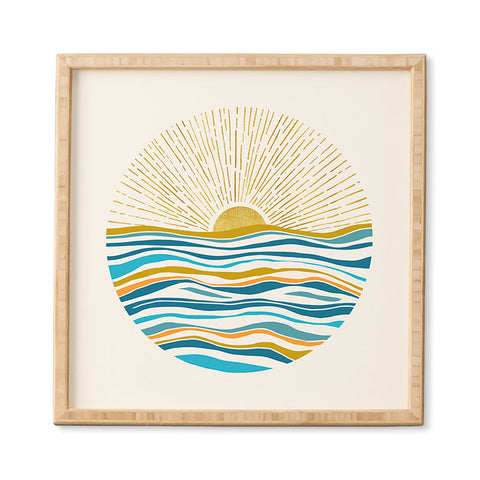 Modern Tropical Sunrise At Sea Framed Wall Art