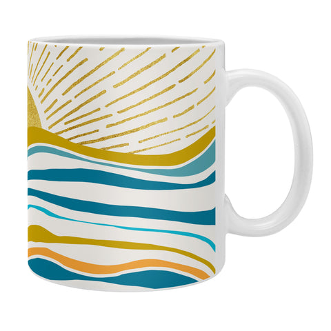 Modern Tropical Sunrise At Sea Coffee Mug