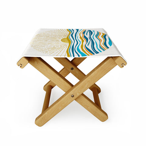 Modern Tropical Sunrise At Sea Folding Stool