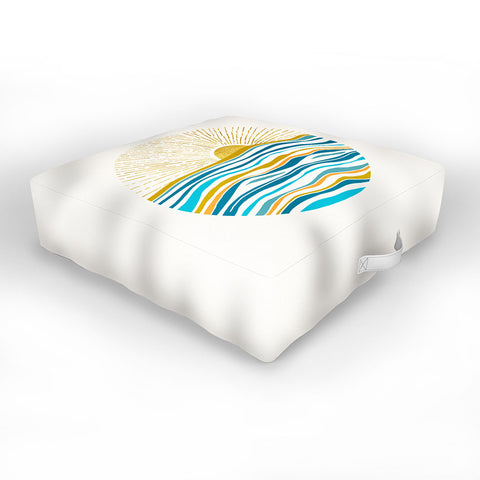 Modern Tropical Sunrise At Sea Outdoor Floor Cushion