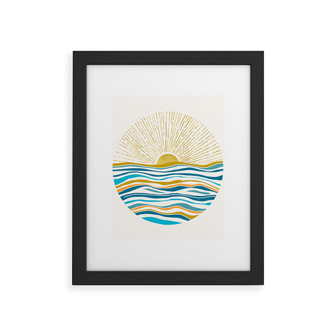 Modern Tropical Sunrise At Sea Framed Art Print