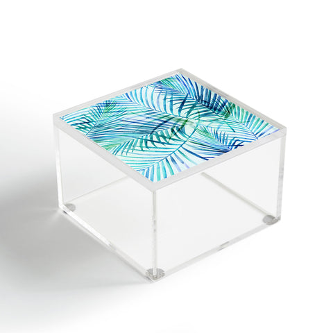 Modern Tropical Tropical Palm Pattern Acrylic Box