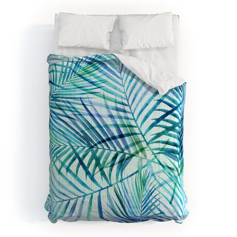 Modern Tropical Tropical Palm Pattern Comforter