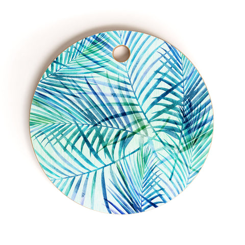 Modern Tropical Tropical Palm Pattern Cutting Board Round