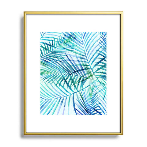 Modern Tropical Tropical Palm Pattern Metal Framed Art Print