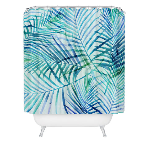 Modern Tropical Tropical Palm Pattern Shower Curtain