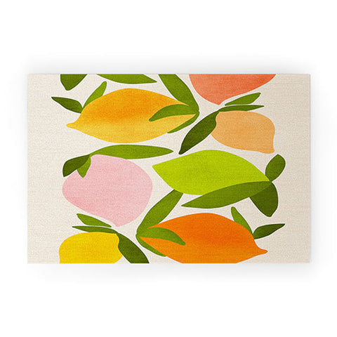 Modern Tropical Wild Mango Welcome Mat