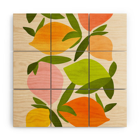 Modern Tropical Wild Mango Wood Wall Mural