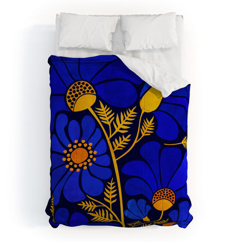 Modern Tropical Wildflower Garden Comforter