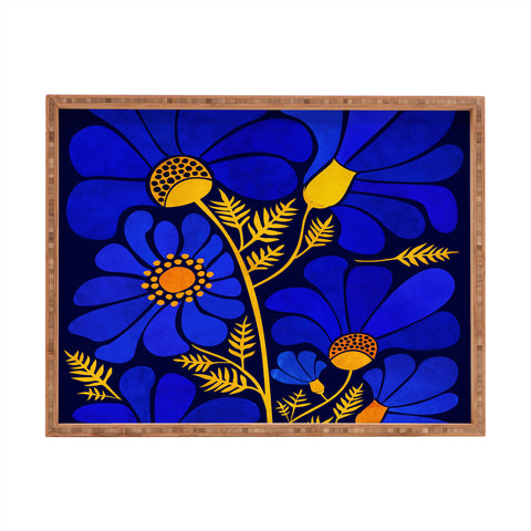 Modern Tropical Wildflower Garden Rectangular Tray