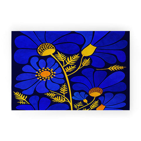 Modern Tropical Wildflower Garden Welcome Mat